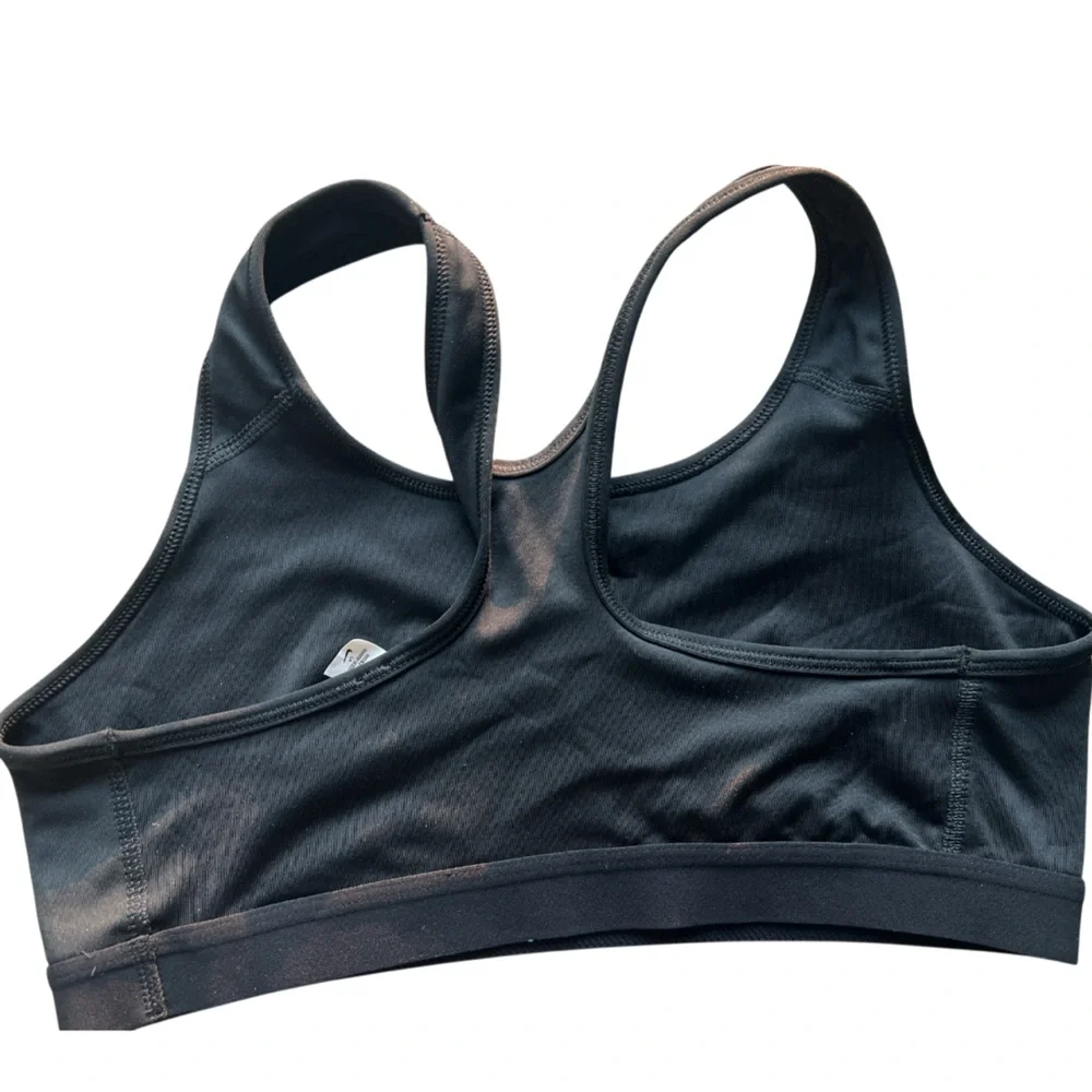 Nike Pro Classic Dri-FIT Sports Bra Black‎ White Logo Women's Size L